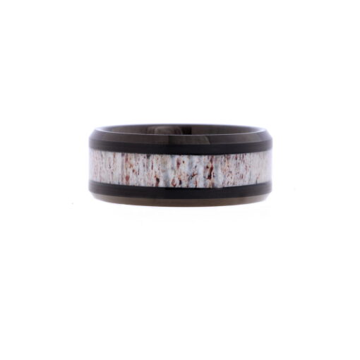 Tungsten Wood Grain – Men's Wood Inlay Tungsten Ring - Image 2
