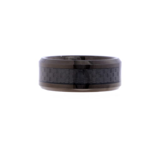Dark Carbon – Men's Carbon Fibre Tungsten Ring - Image 2