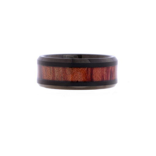 Steelwood Fusion – Men's Wood Inlay Tungsten Ring - Image 2
