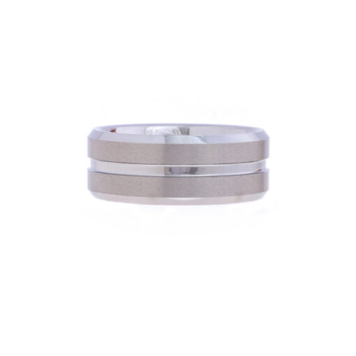 Solidified Silver – Men's Silver Tungsten Ring - Image 2