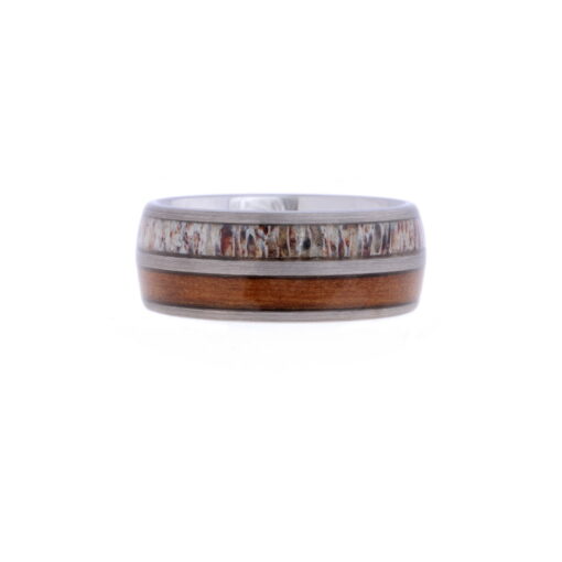Woodland Elegance – Men's Wood Inlay Tungsten Ring - Image 2