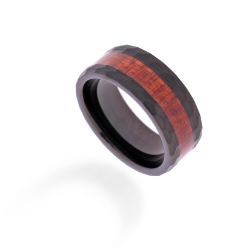 Ashwood Elegance – Men's Wood Inlay Tungsten Ring