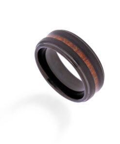 Silverwood Infusion – Men's Wood Inlay Tungsten Ring