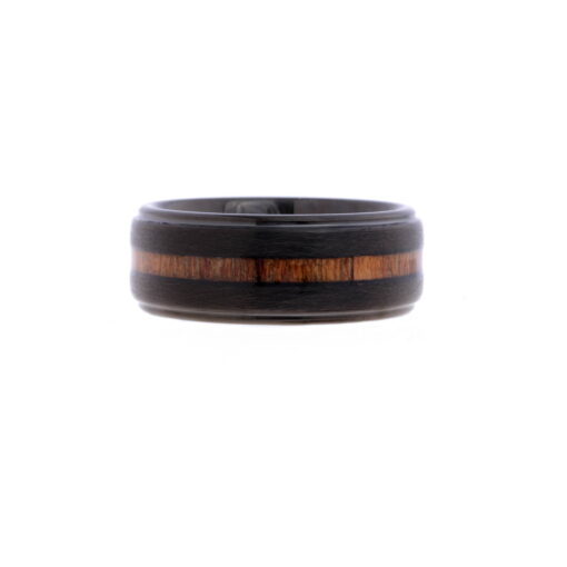 Silverwood Infusion – Men's Wood Inlay Tungsten Ring - Image 2
