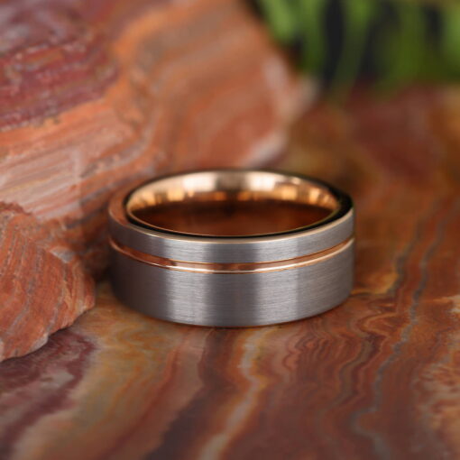 Excalibur – Men's Rose Gold Tungsten Ring - Image 4