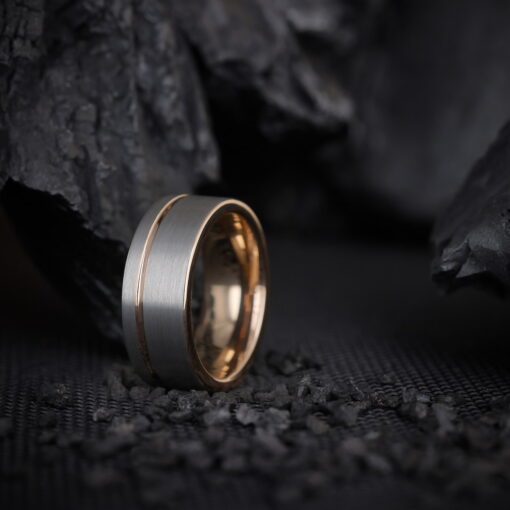 Excalibur – Men's Rose Gold Tungsten Ring - Image 3