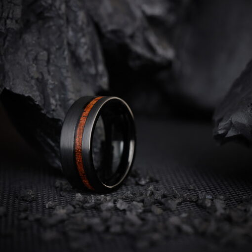 Smooth Groove – Men's Grooved Tungsten Ring - Image 3