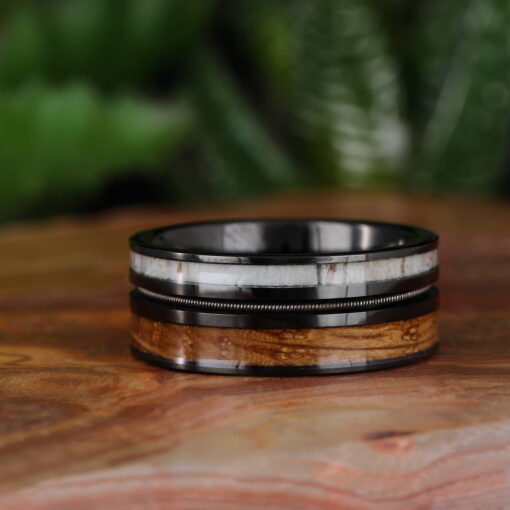 Dualwood Tungsten – Men's Wood Inlay Tungsten Ring - Image 5