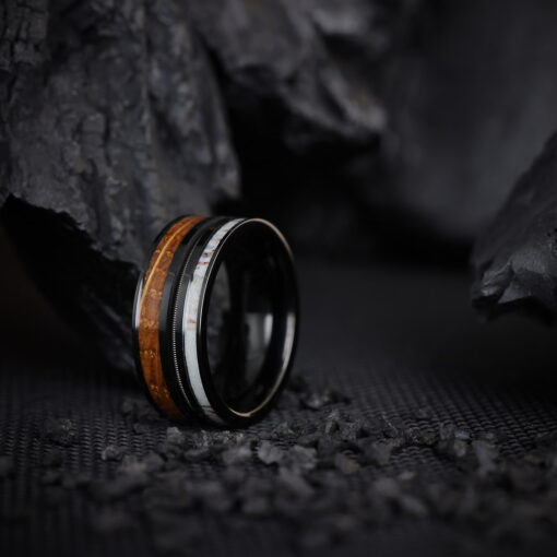 Dualwood Tungsten – Men's Wood Inlay Tungsten Ring - Image 3