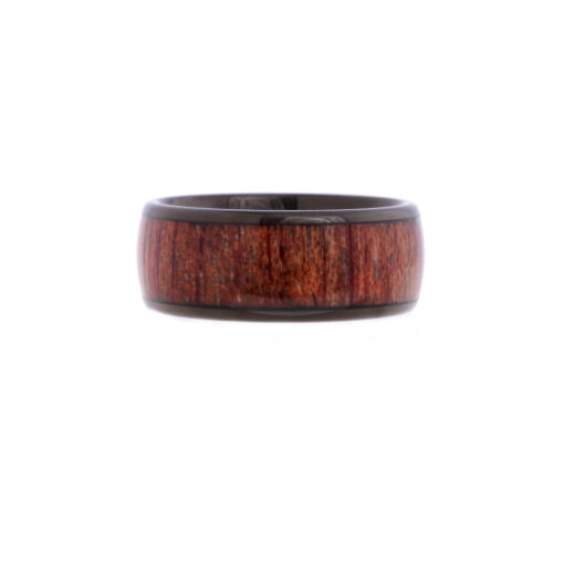 Obsidian Oak – Men's Wood Inlay Tungsten Ring - Image 2