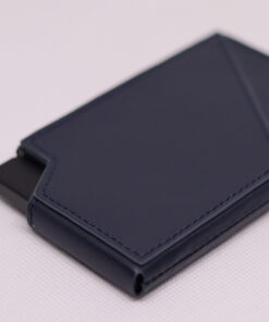 Navy Blue Aluminum Pop-Up Card Holder