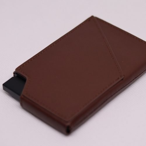 Brown Aluminum Pop-Up Card Holder