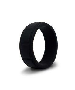 Midnight Grooved Silicone Ring