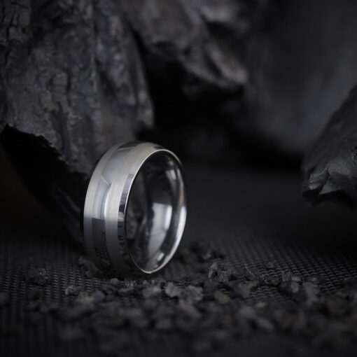 Polished Elegance – Men's Polished Tungsten Ring - Image 3