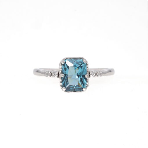 London Blue – Women's Sterling Silver Ring - Image 2