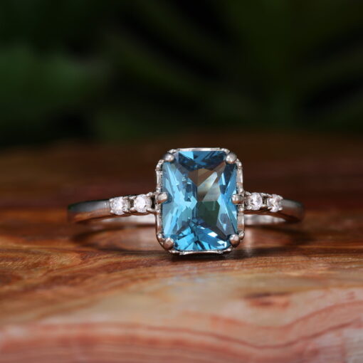 London Blue – Women's Sterling Silver Ring - Image 5