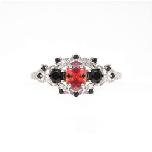 Scarlet's Edge – Women's Sterling Silver Ring - Image 2