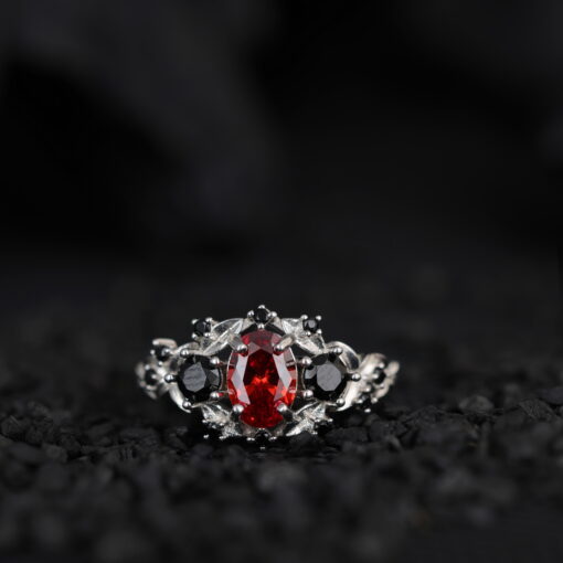 Scarlet's Edge – Women's Sterling Silver Ring - Image 6