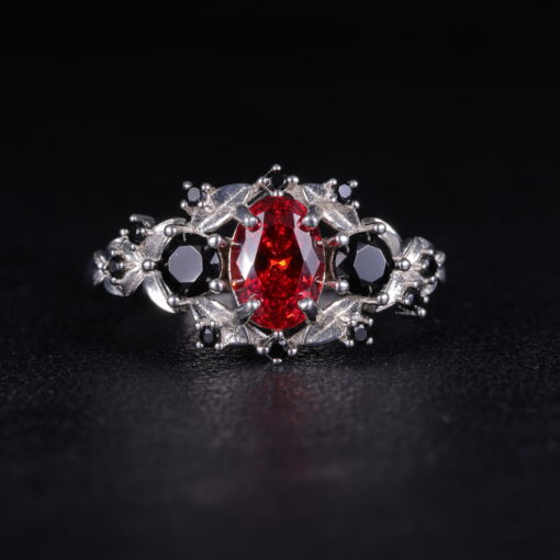 Scarlet's Edge – Women's Sterling Silver Ring - Image 7