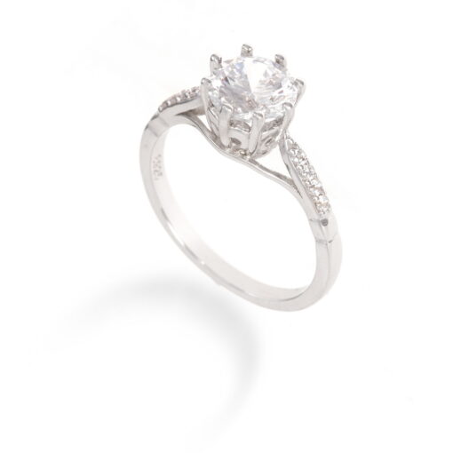 Aurora Solitaire – Women's Sterling Silver Ring