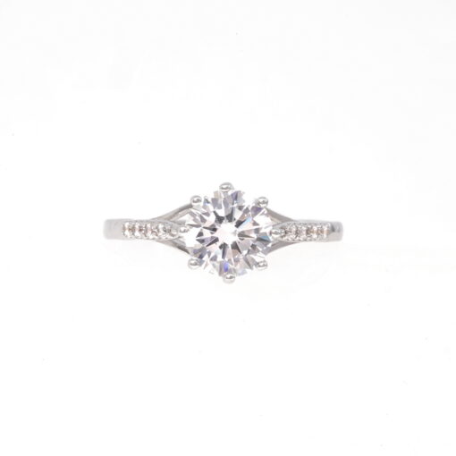 Aurora Solitaire – Women's Sterling Silver Ring - Image 2