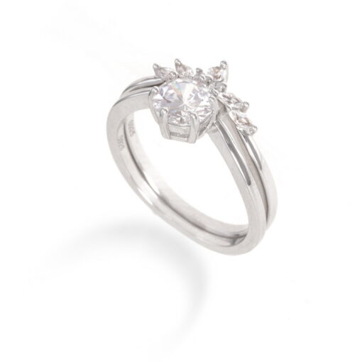 Angular Allure – Women's Sterling Silver Ring