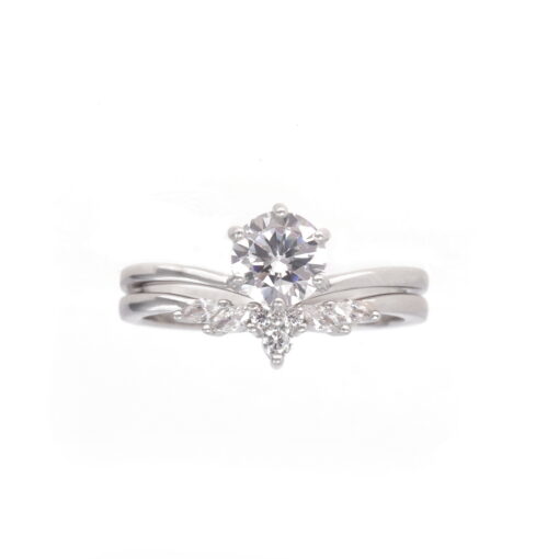 Angular Allure – Women's Sterling Silver Ring - Image 3