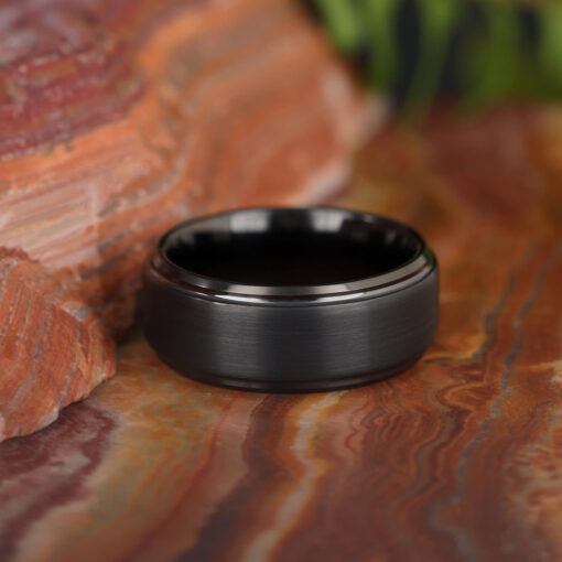 Midnight Fever – Men's Black Tungsten Ring - Image 4