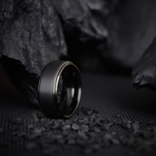 Midnight Fever – Men's Black Tungsten Ring - Image 3